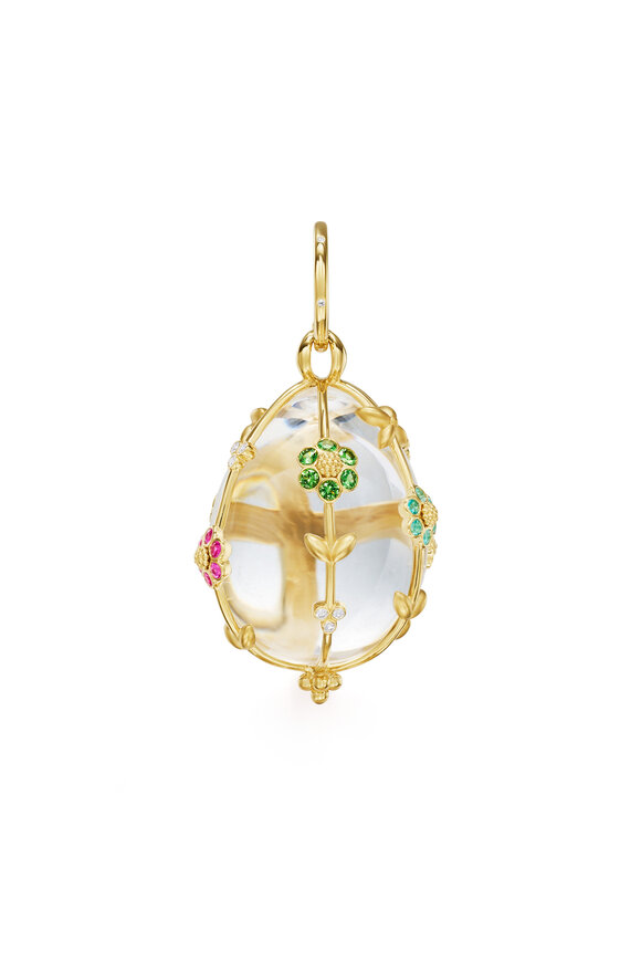 Temple St. Clair 18k Gold Large Rainbow Fiori Amulet - view 3