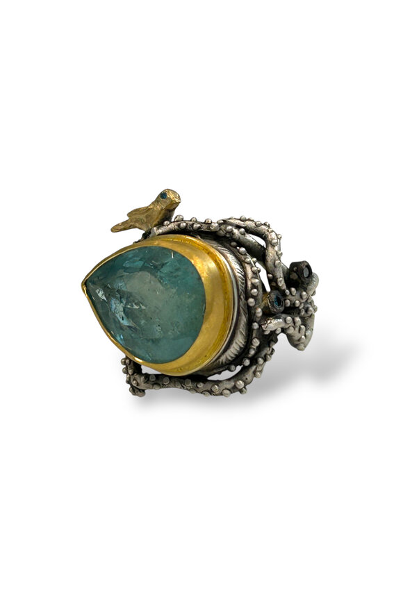 Rock House Eye of Storm Diamond & Fluorite Ring