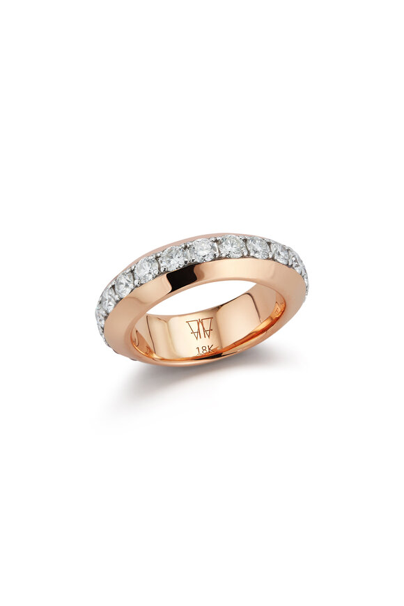 Walters Faith 18k Rose Gold Diamond Angled Band