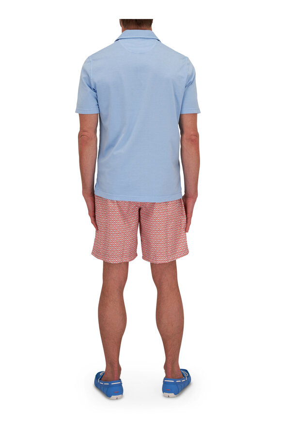 Fedeli - Light Blue Jersey Short Sleeve Polo