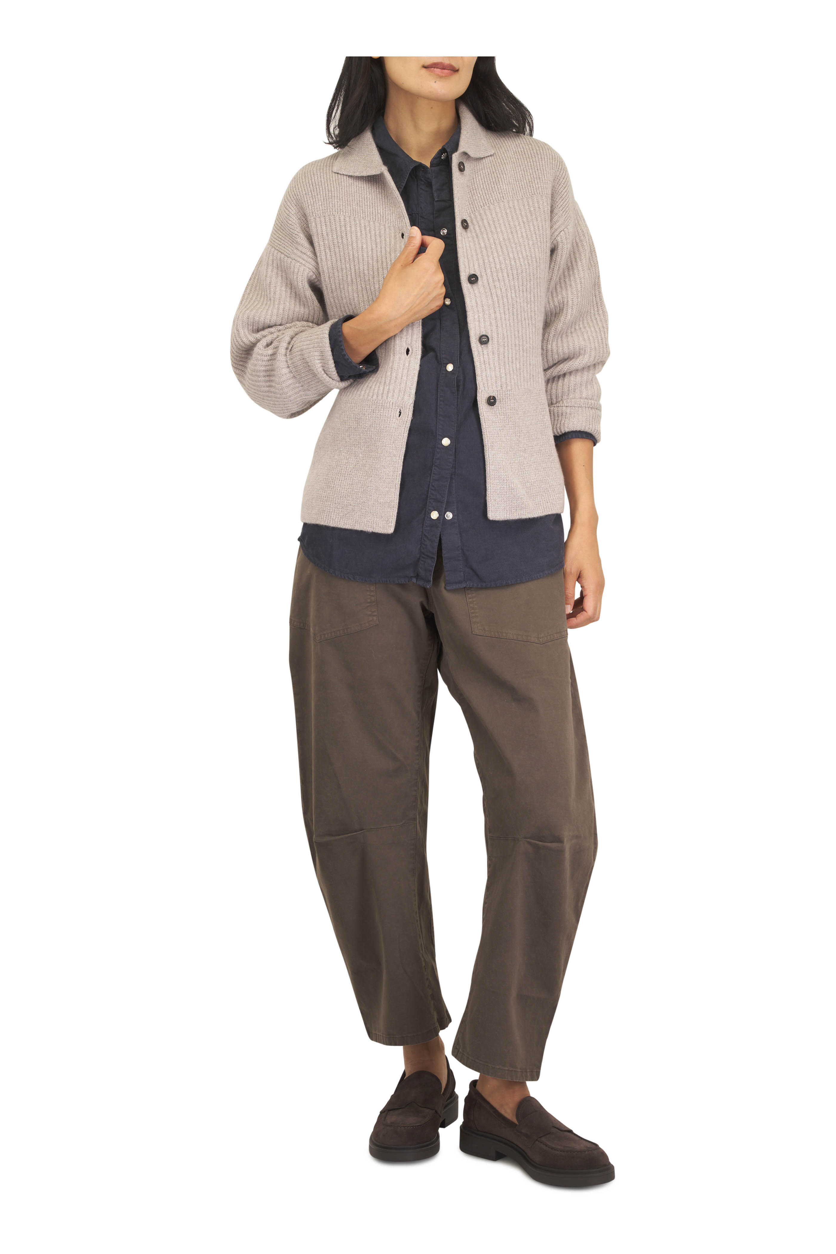 Nili Lotan - Shon Dark Walnut Curved Pant - view 2
