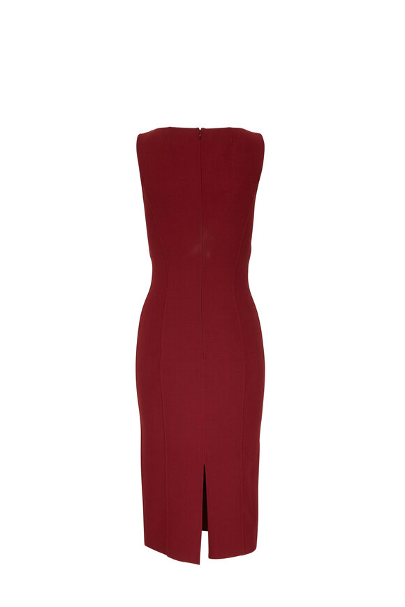 Michael Kors Collection - Burgundy Scoop Neck Sheath Dress