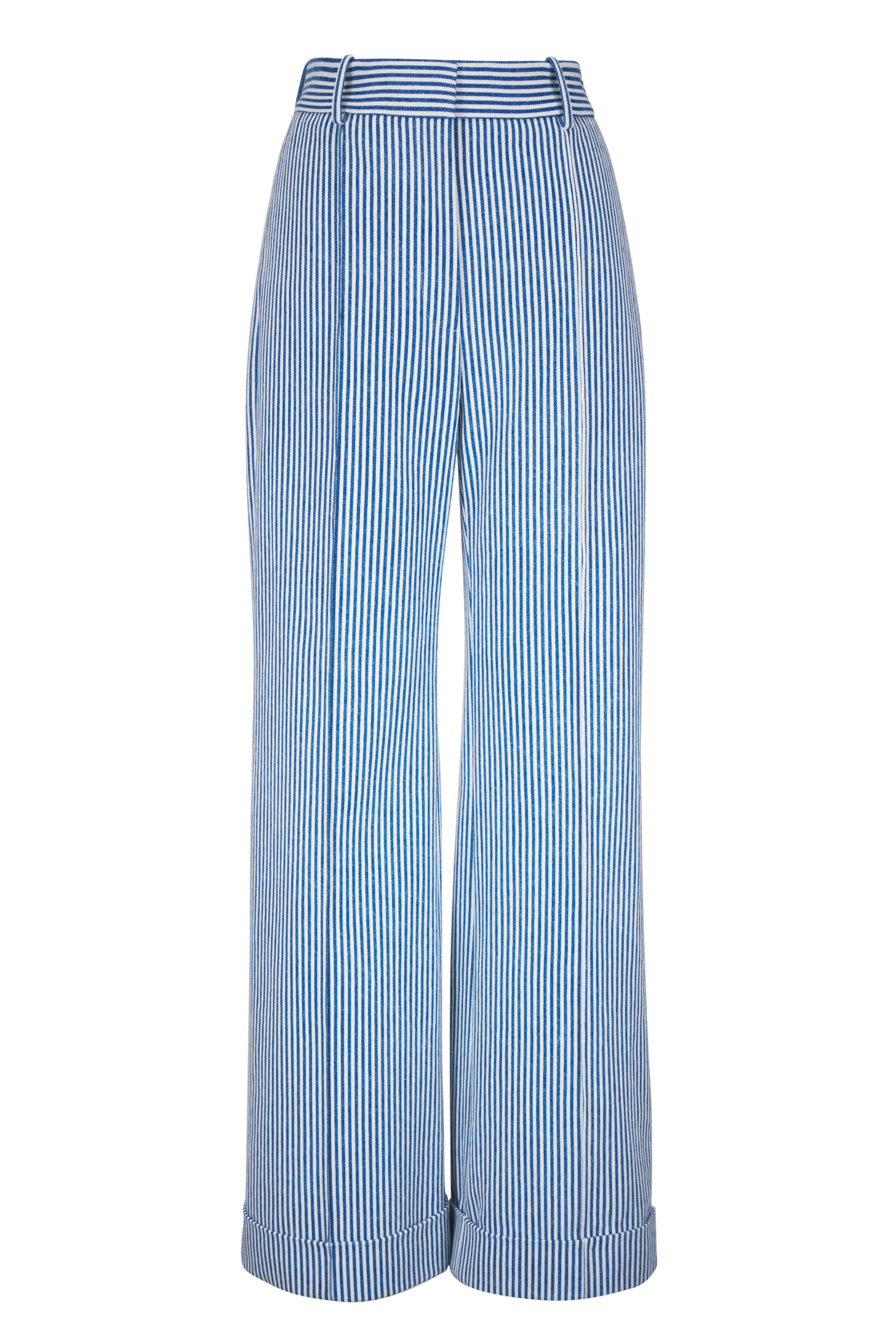 Adam Lippes - Deeda Blue & White Railroad Stipe Pant - view 1