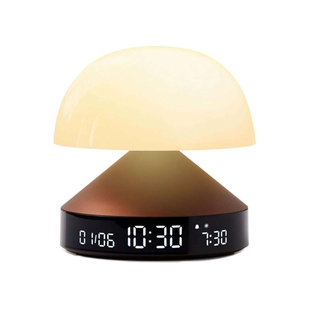 LEXON LCD アラーム時計 Mina Sunrise Gun l Lexon Mina Sunrise Alarm Clock in Gun Metal | Mitchell Stores