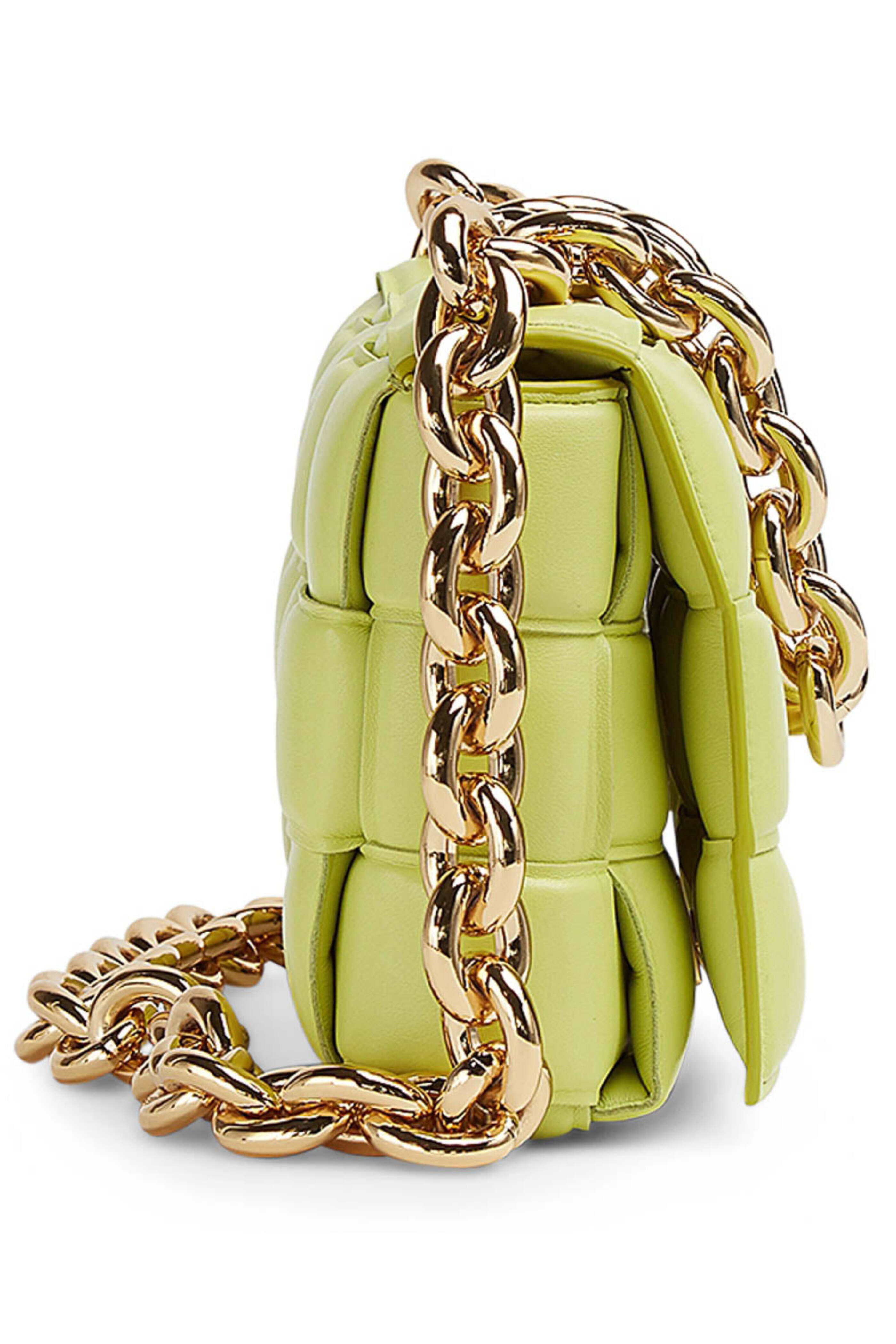 【BOTTEGA VENETA】Padded Leather Chain Cassette Bag Seagrass Bottega Veneta - Chain Cassette in Seagrass | Mitchell Stores