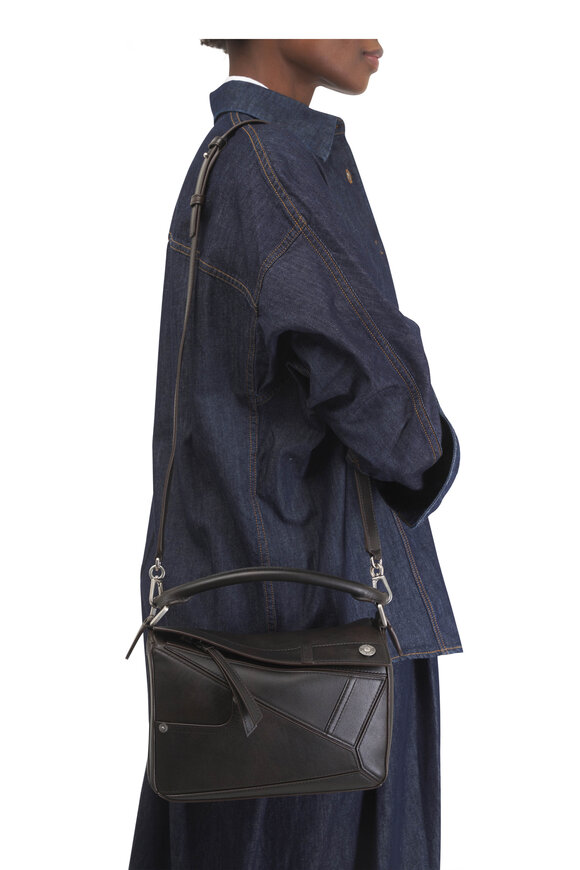 Loewe Small Panta Puzzle Vintage Brown Leather Bag - view 2