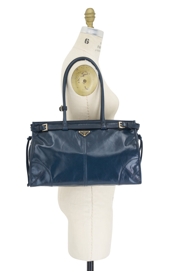 Prada - Medium Denim Soft Leather Handbag