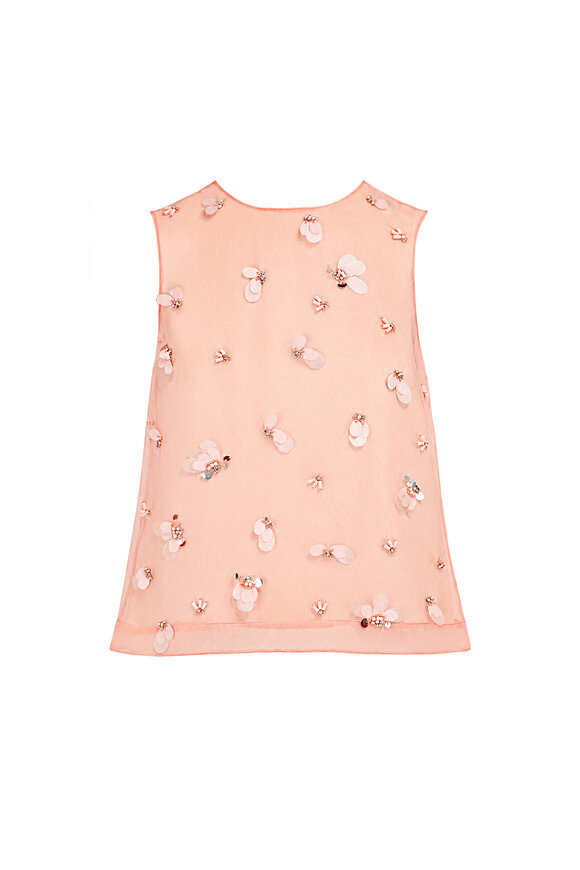 Simkhai Celia Bubblegum Pink Embellished Organza Top - view 1
