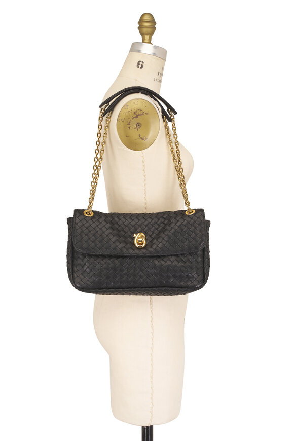 Bottega Veneta Madison Black Intrecciato Leather Shoulder Bag - view 5