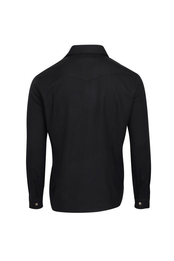 Marco Pescarolo - Black Wool Snap Overshirt