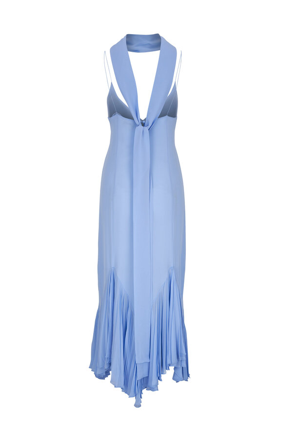 Khaite - Candita Cornflower Blue Silk Maxi Dress 