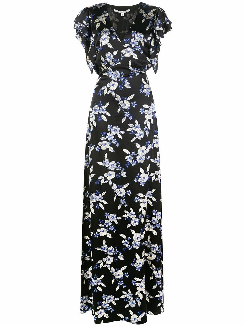 Veronica Beard - Padma Black Multi Floral Flutter Sleeve