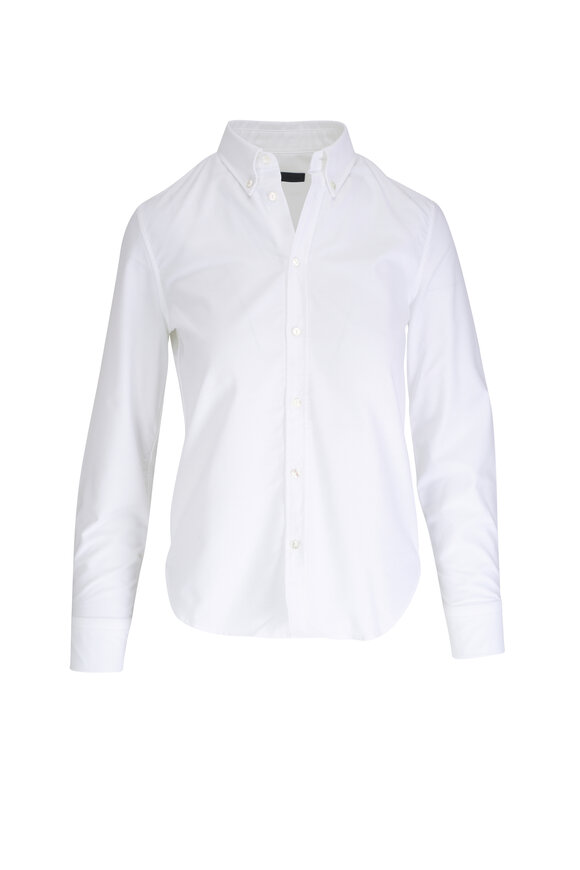 Nili Lotan Dyllan White Shrunken Button Down Shirt