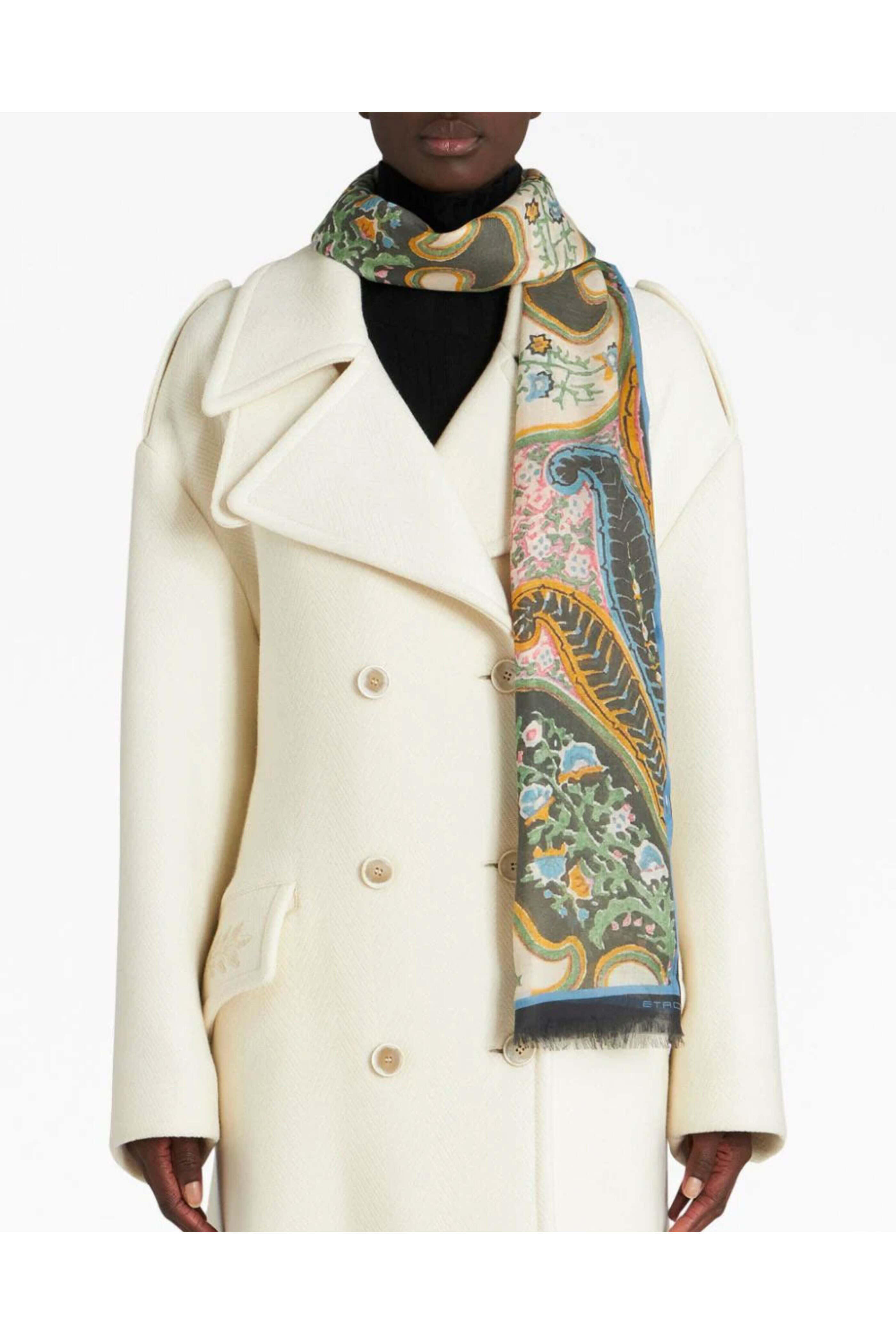 Etro - Paisley Print Frayed Modal Scarf