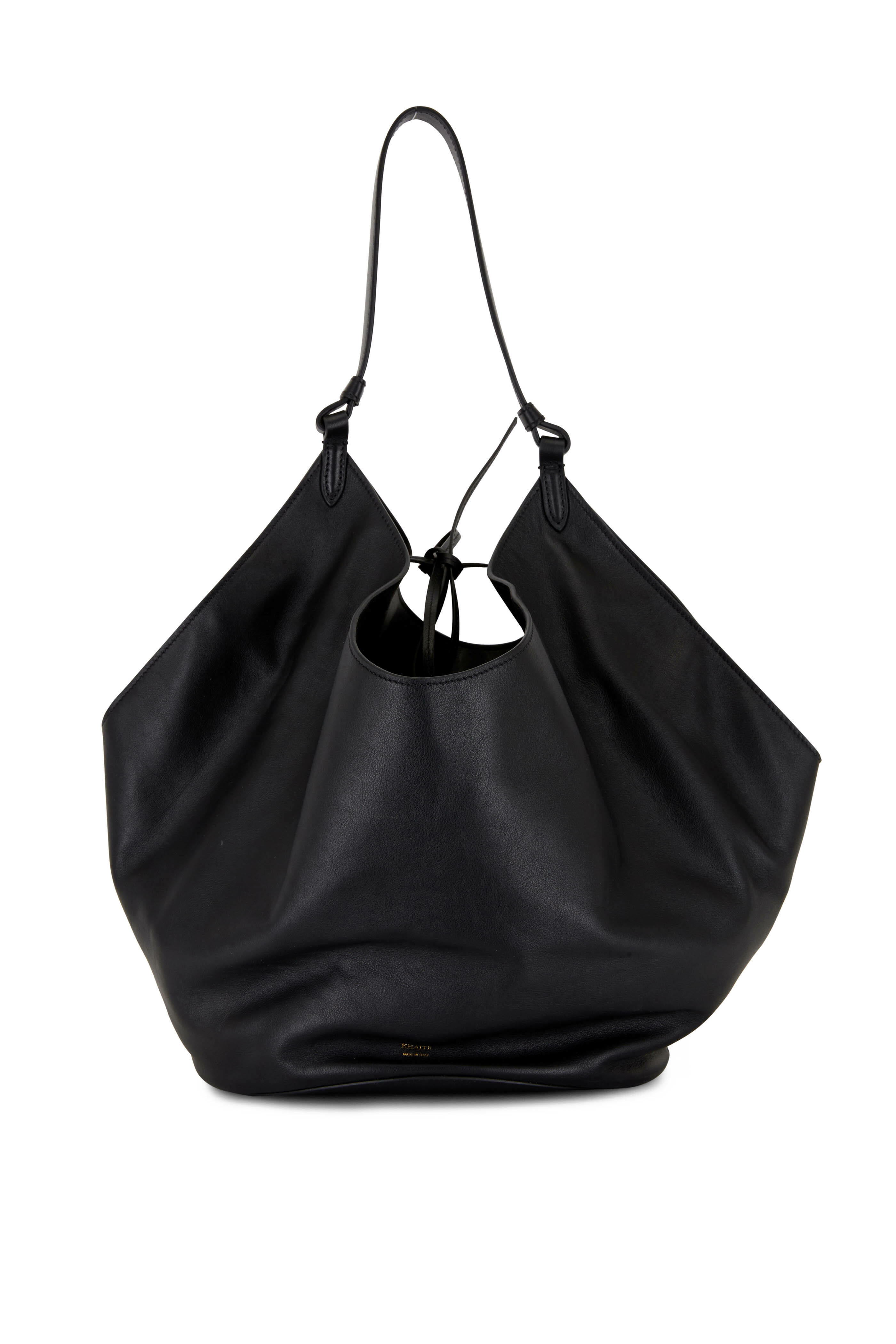 Khaite - Lotus Black Leather Medium Tote