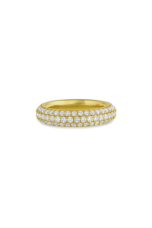 Leigh Maxwell 18k Yellow Gold Triple Row Diamond Eternity Band - view 1