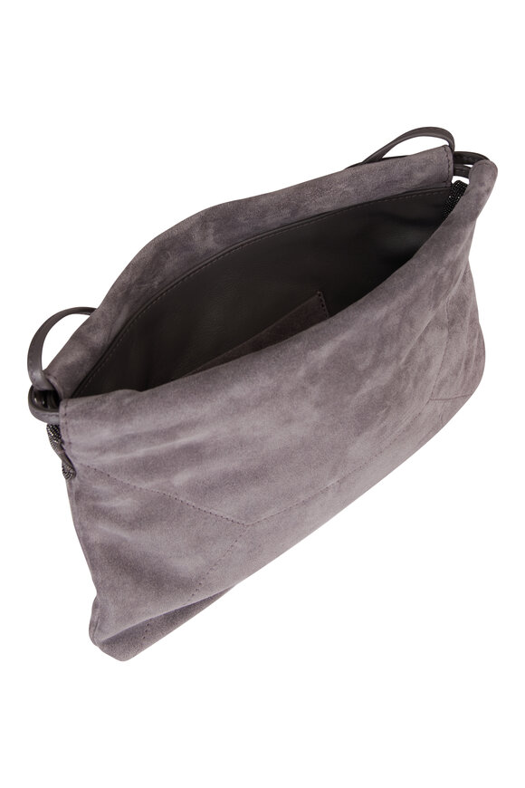 Brunello Cucinelli Small Duo Steel Suede Shoulder Bag - view 4