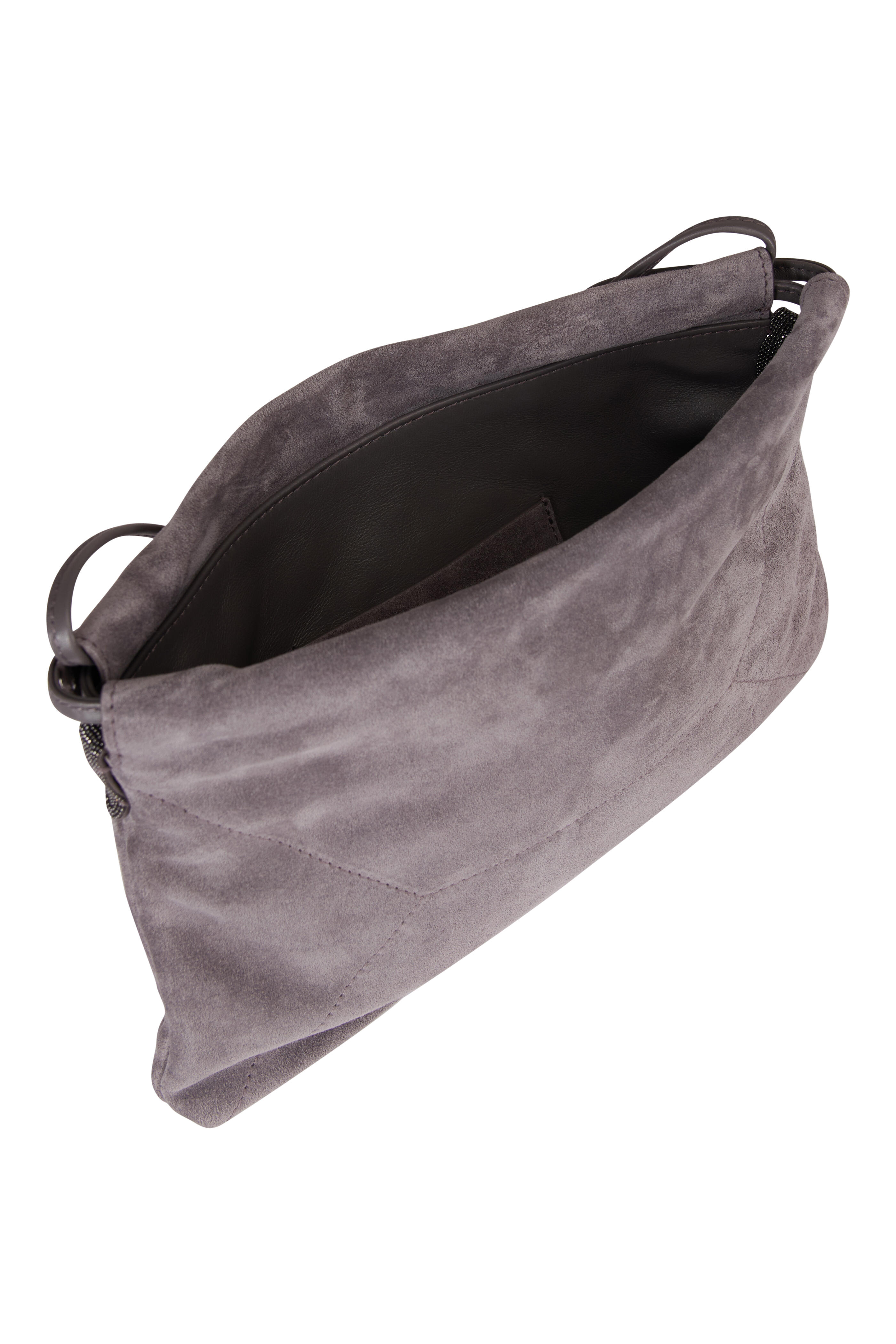 Brunello Cucinelli - Small Duo Steel Suede Shoulder Bag - view 4