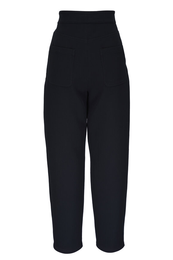 Akris - Flynn High-Rise Black Cotton Pant