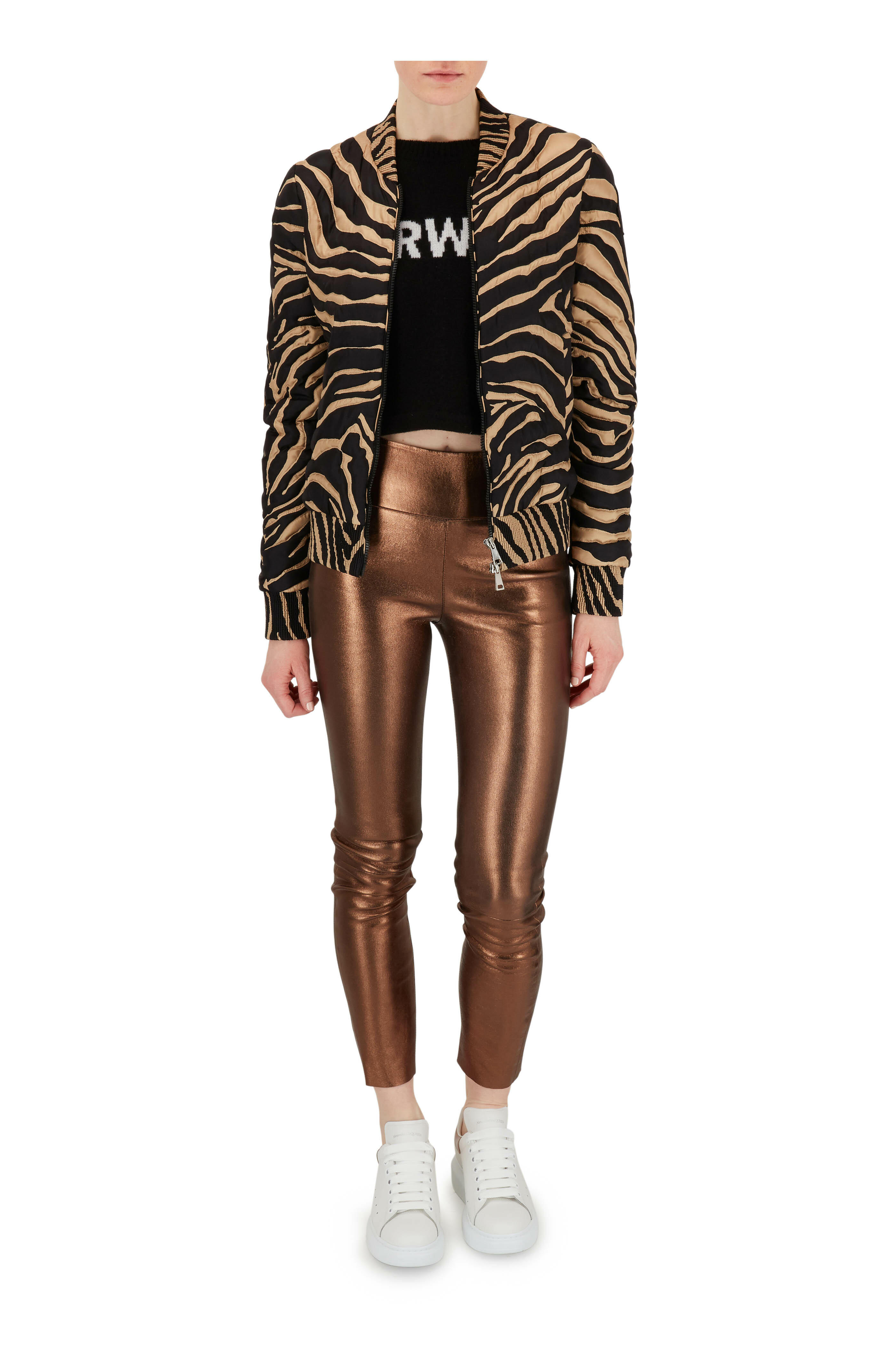 McQueen - White & Rose Gold Exaggerated Sole Sneaker