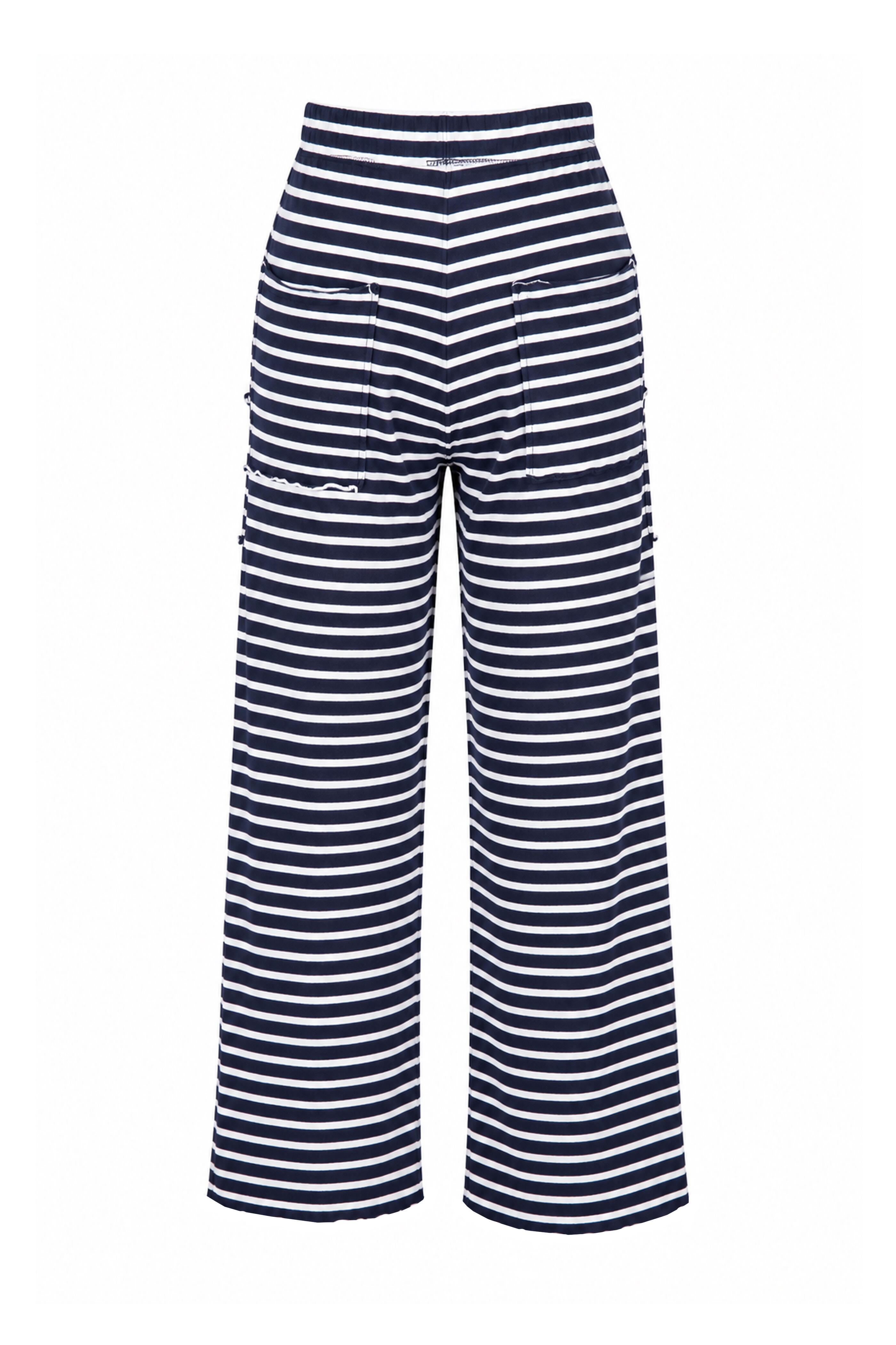 Frank & Eileen - Penny Yacht Stripe Patch Pocket Jersey Pant - view 2