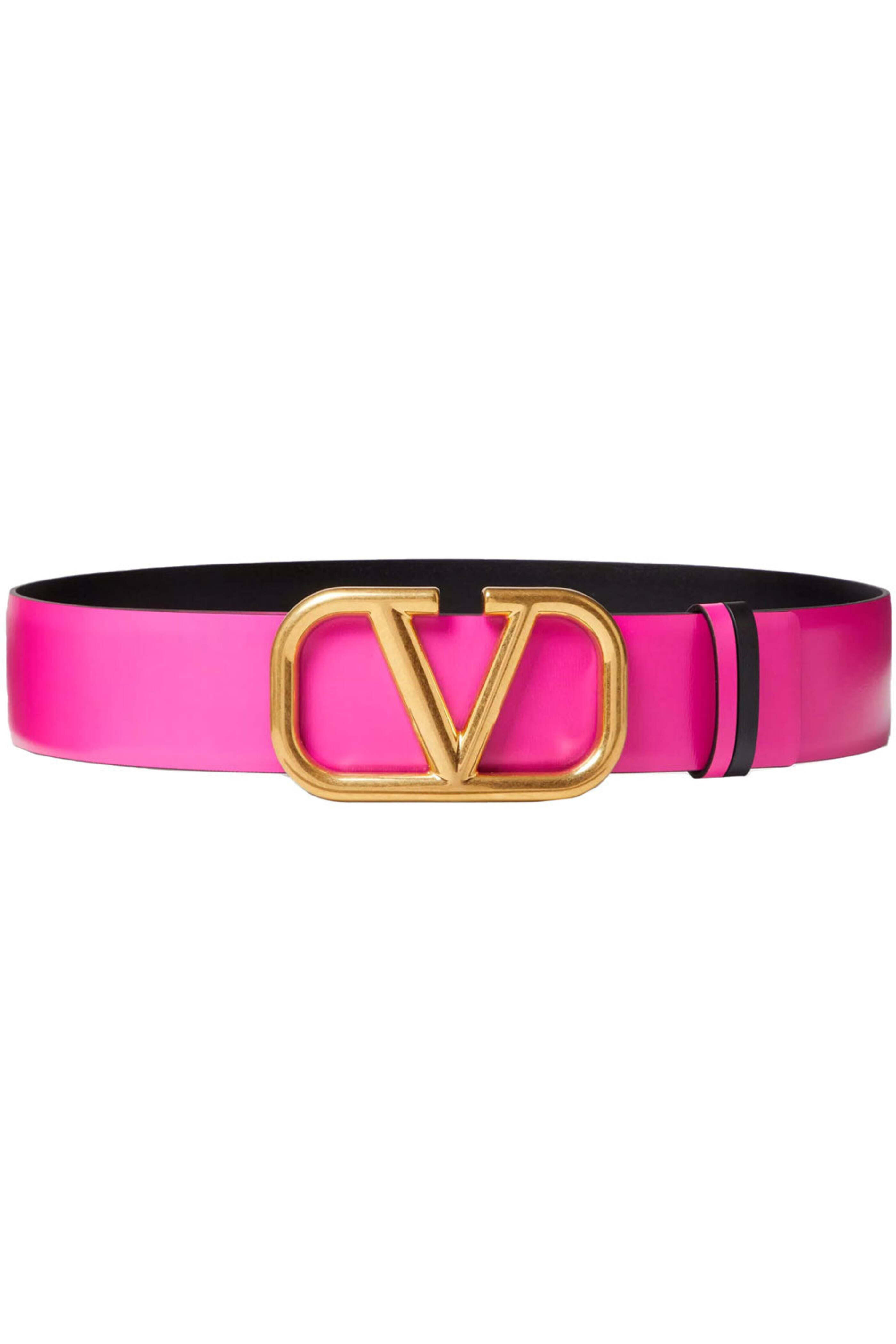 Valentino Garavani - VLOGO Signature Reversible Belt in Pink 