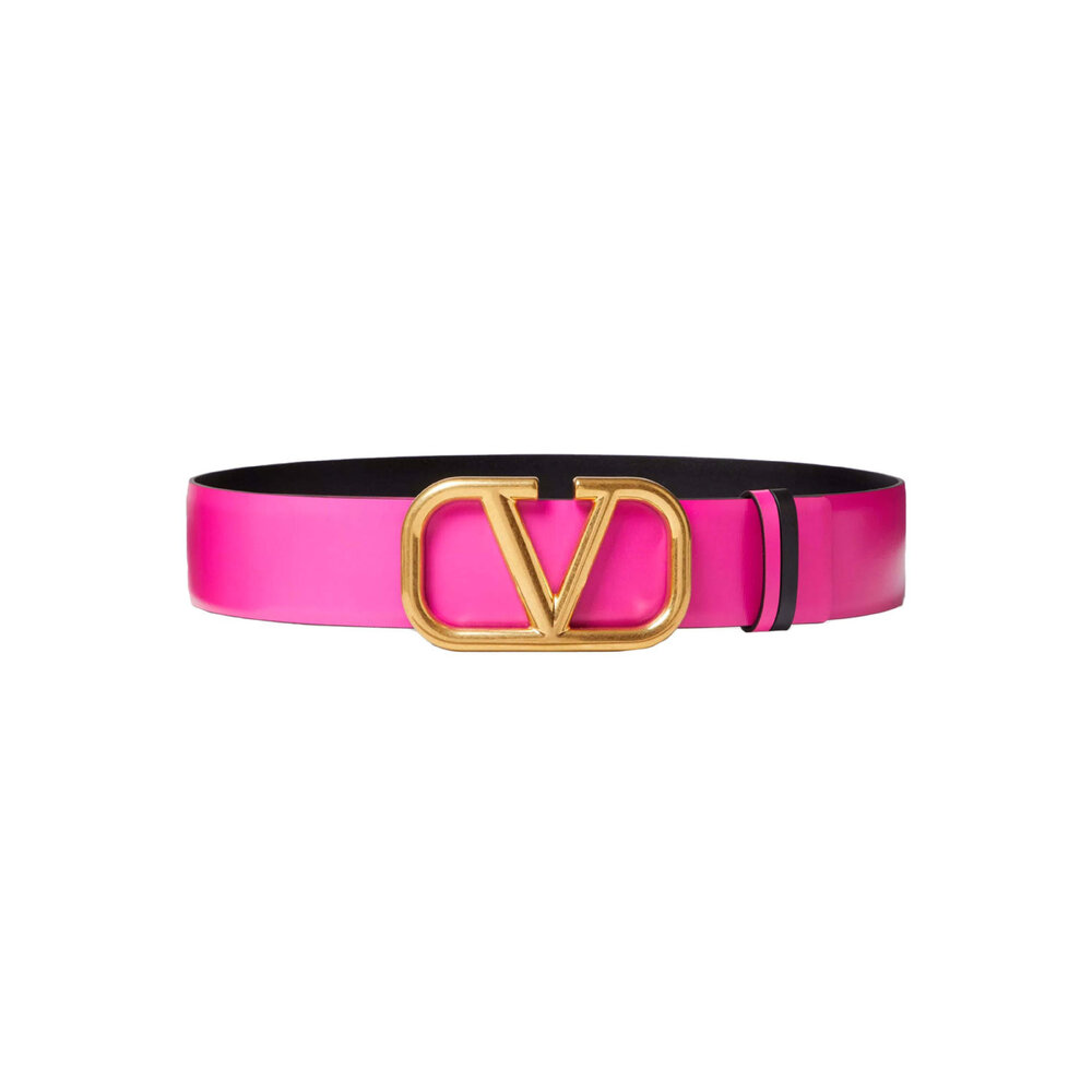Valentino Garavani - VLOGO Signature Reversible Belt in Pink  display picture 1