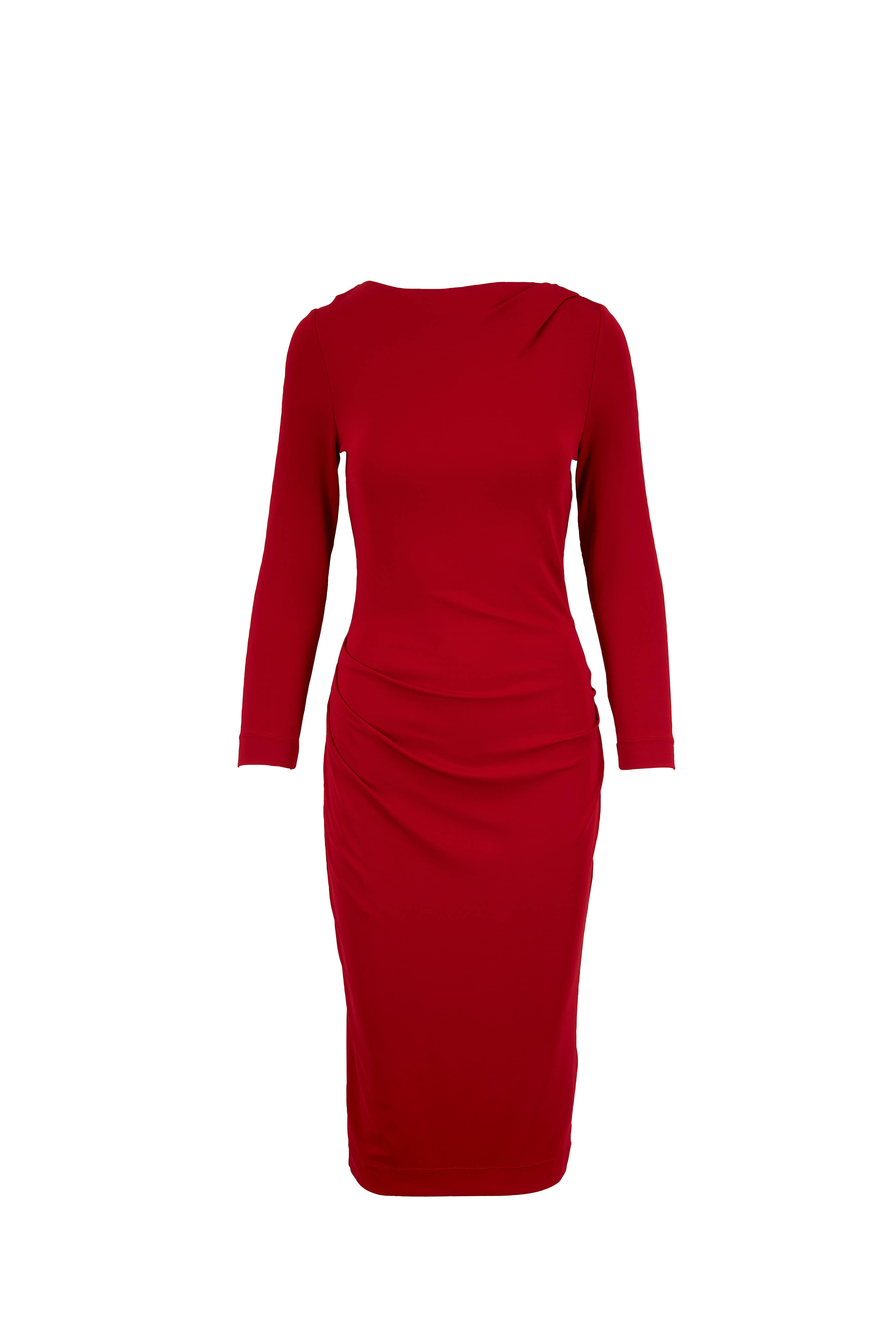 Giorgio Armani - Red Crew Neck Long Sleeve Dress