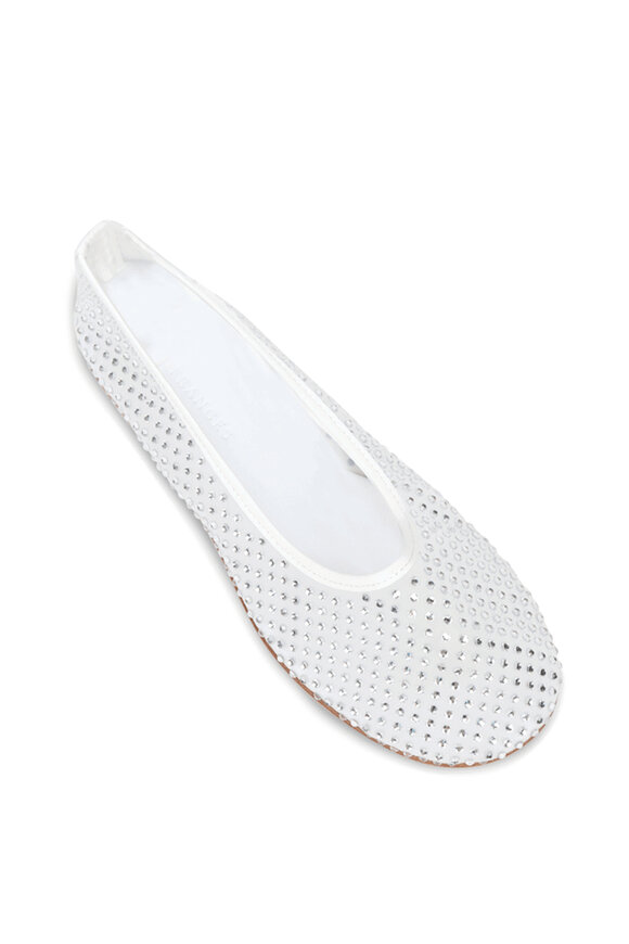Dear Frances Balla White Small Crystal Ballet Flat
