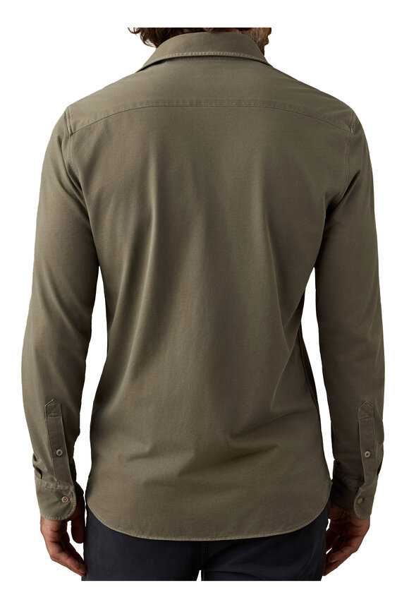 Faherty Brand Costa Pique Olive Ridge Button Down Shirt - view 4