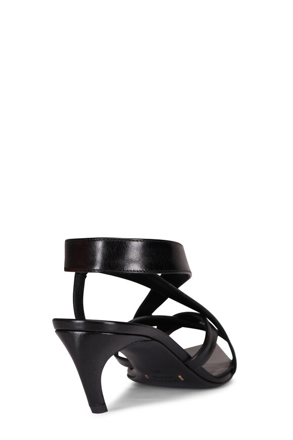 Khaite Sadie Black Leather Multi Strap Sandal, 55mm - view 3