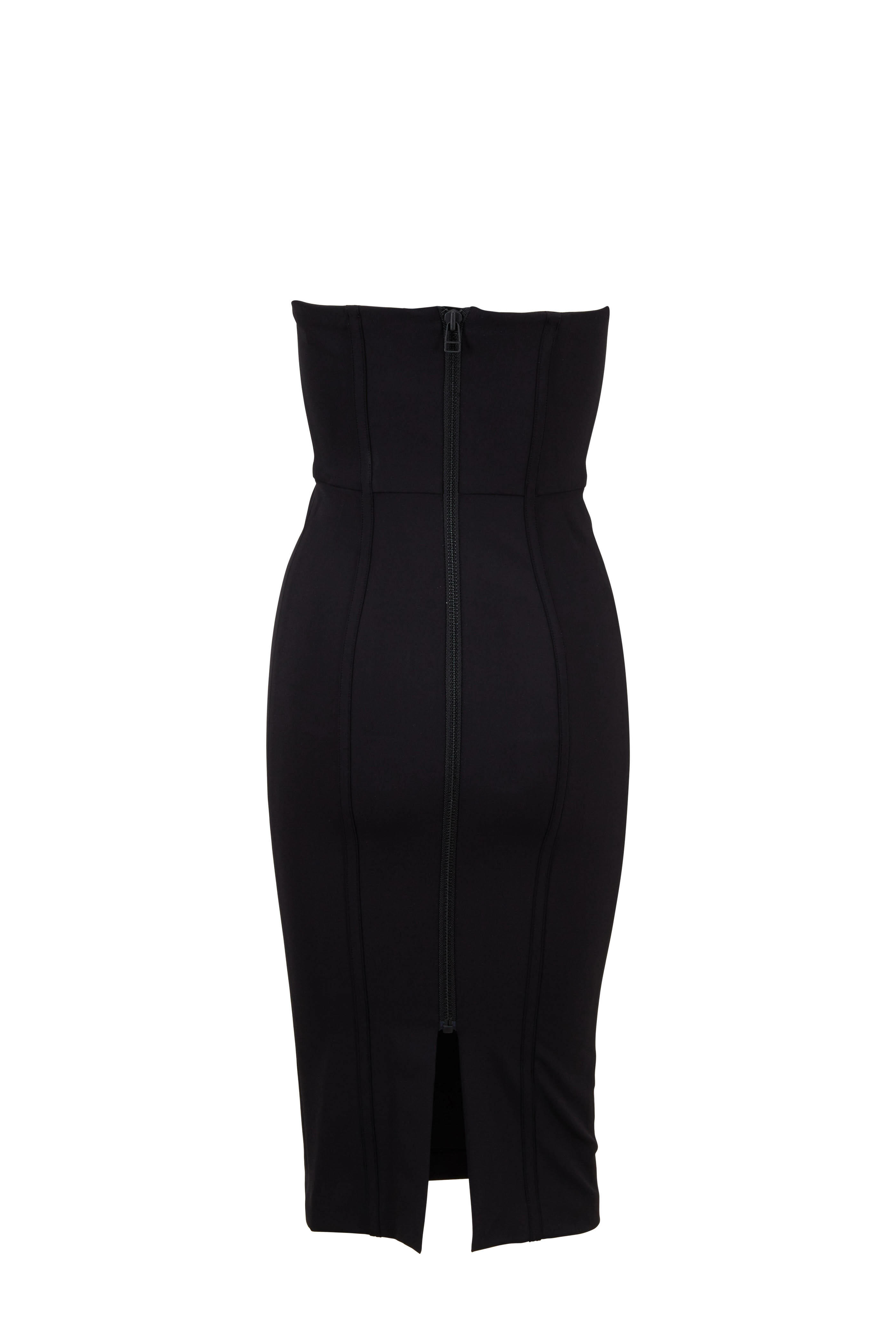 Veronica Beard - Maui Black Strapless Bustier Dress