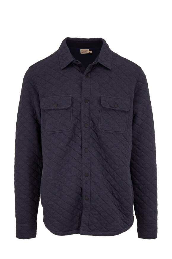 Faherty Brand - Epic Navy Blue Quilted Fleece CPO