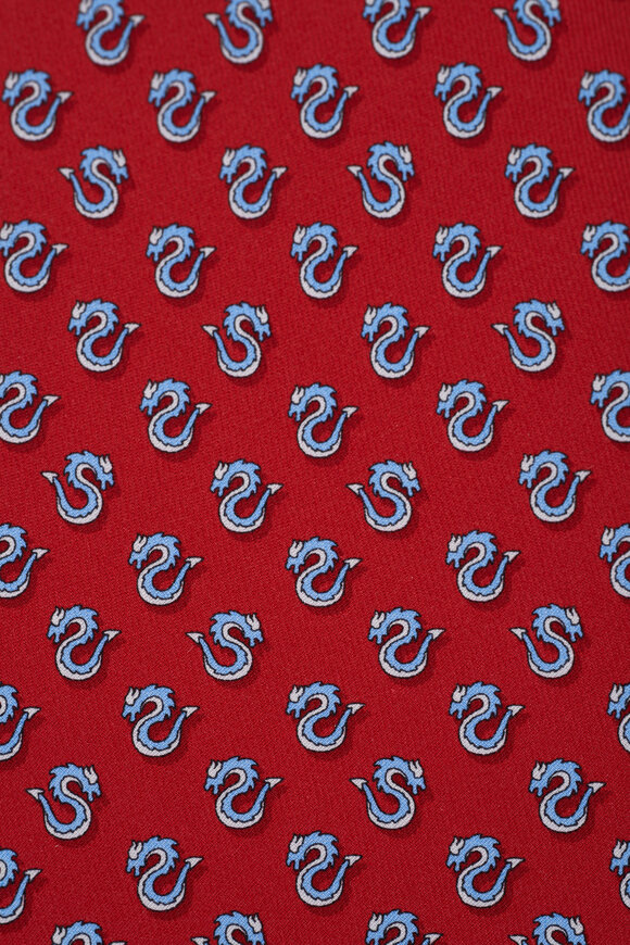 Ferragamo - Red Dragon Print Silk Necktie 