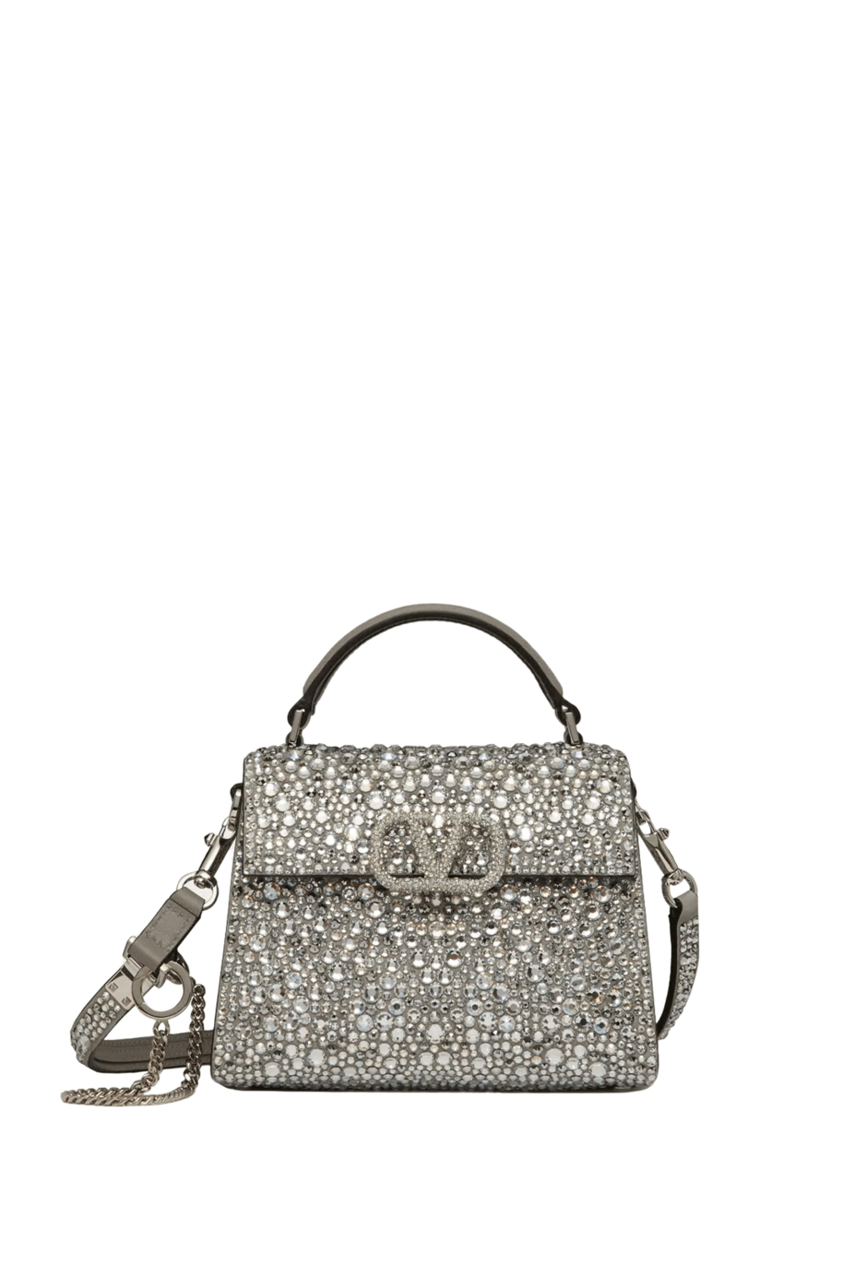 Valentino Garavani - Mini VSling Crystal Top Handle Bag in Moonlight
