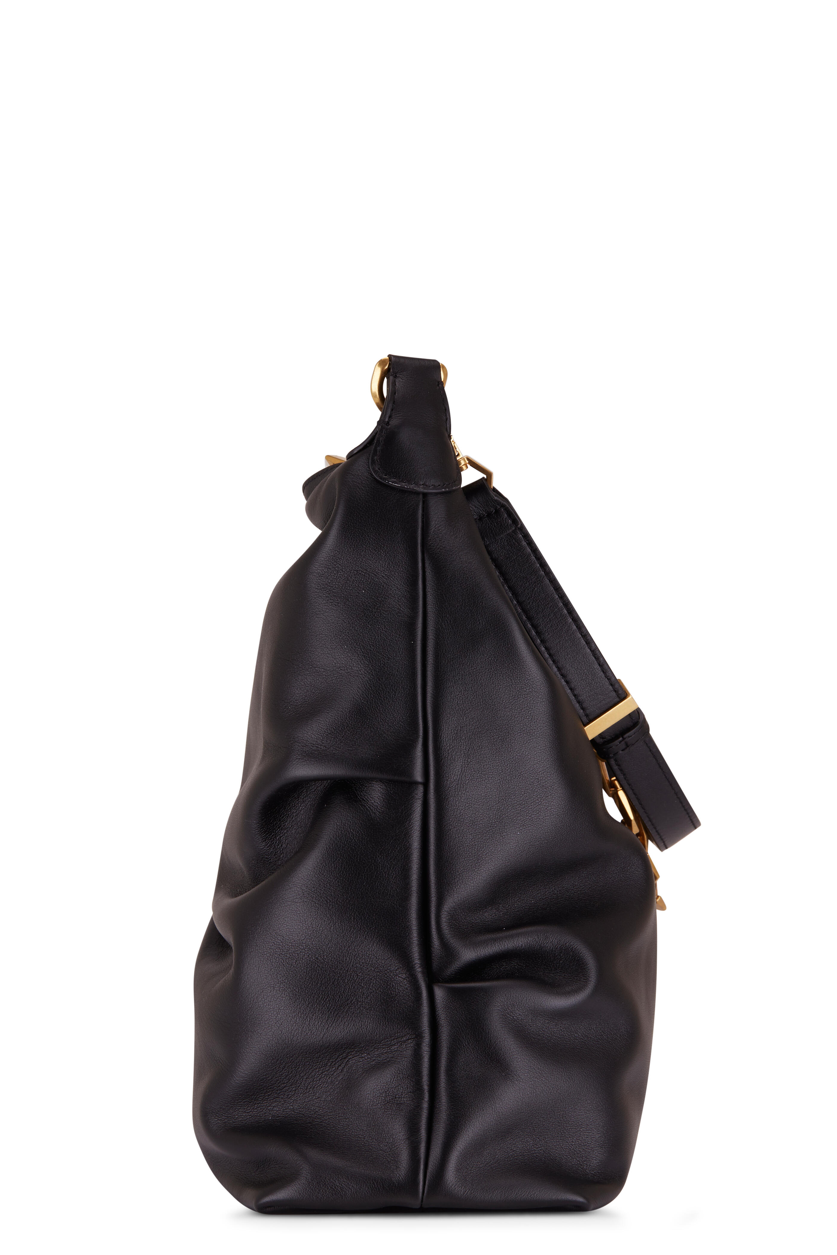 Leather Hobo Shoulder Bag : Black Hair Calf and Suede Leather – Town &  Shore Handcrafted