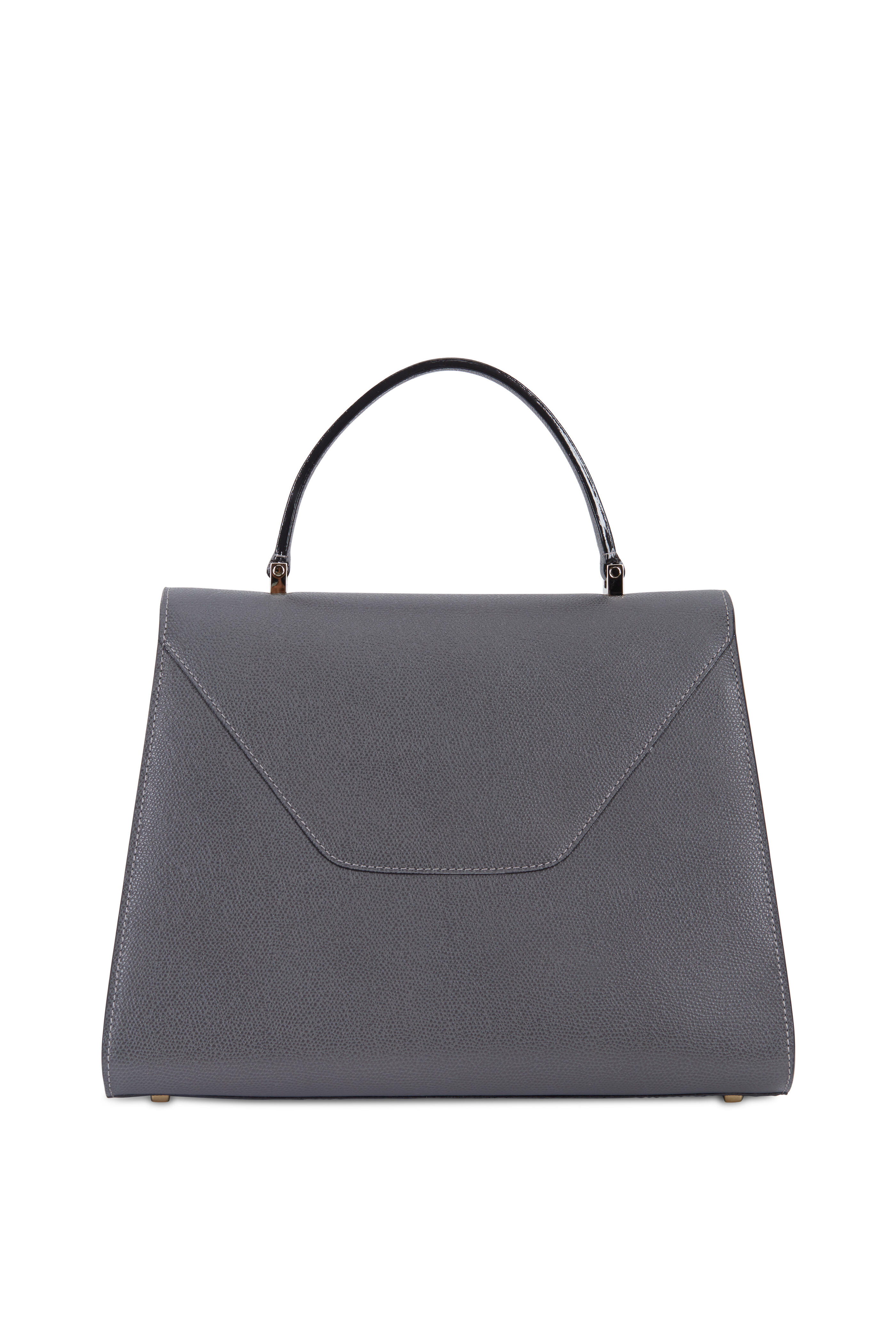 Valextra - Smoke Leather Top Handle Bag | Mitchell Stores