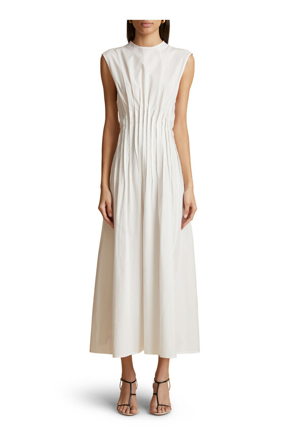 Khaite - Wes White Cotton Poplin Dress