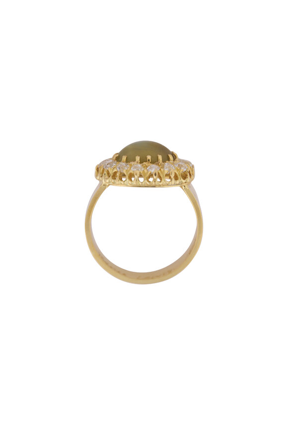 Renee Lewis 18k Yellow Gold Diamond & Chrysoberyl Ring - view 2
