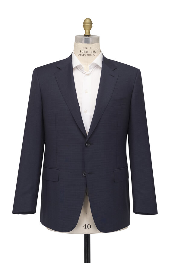 Canali Midnight Micro Check Wool Suit - view 2