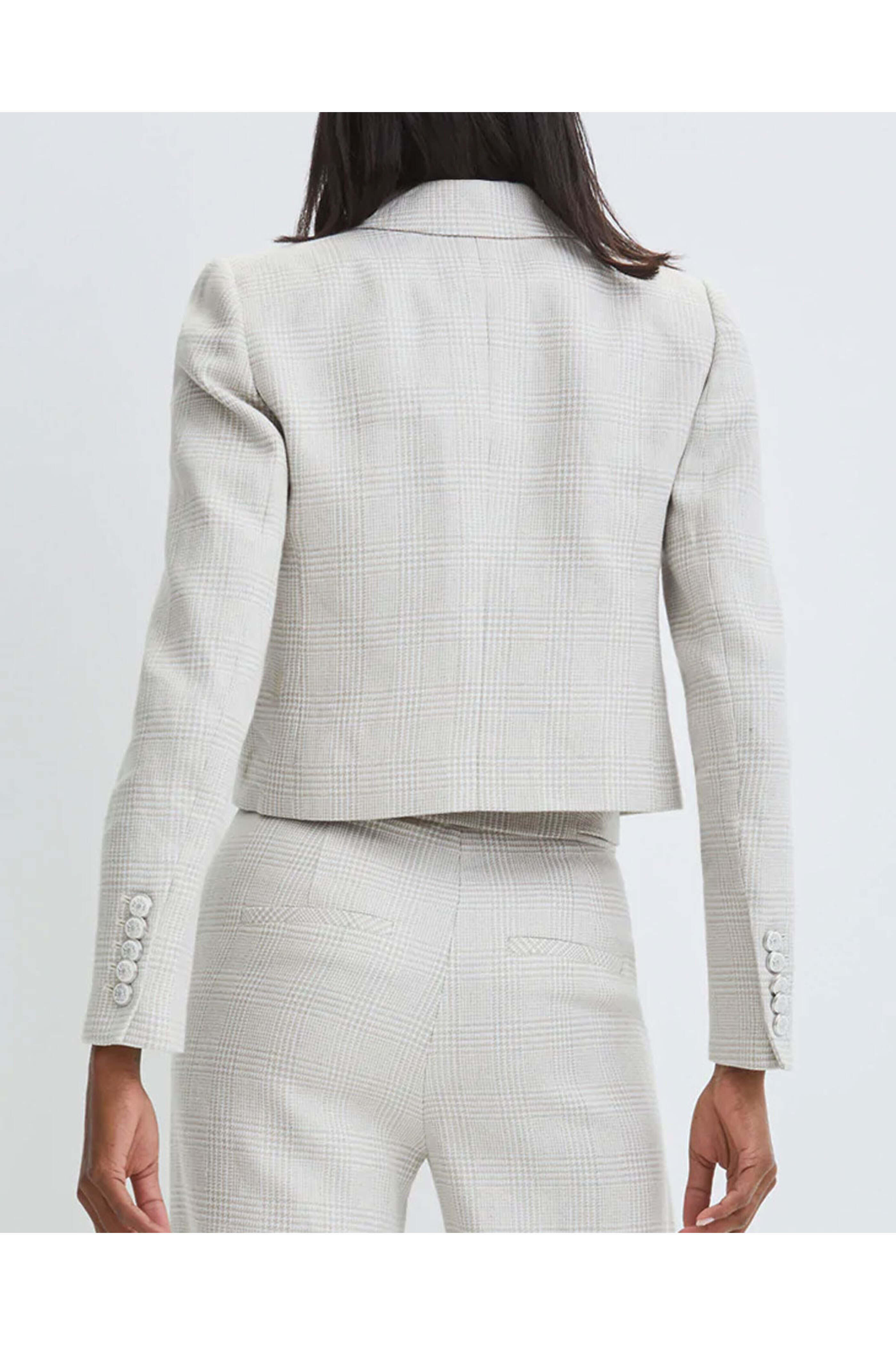 Veronica Beard - Oatmeal Check Cropped Nevis Jacket