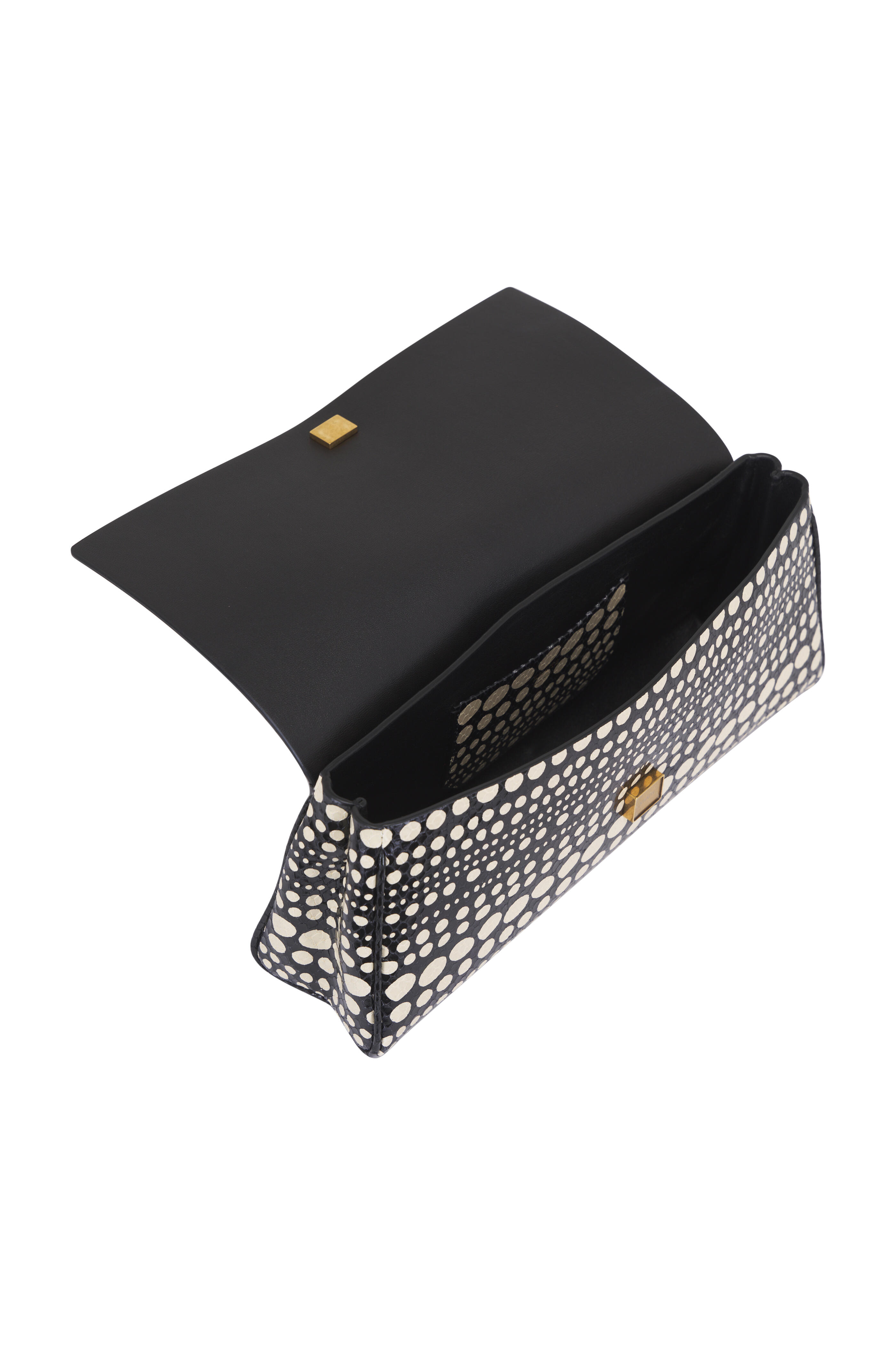 Khaite - Audrey Black & Cream Dot Print Clutch