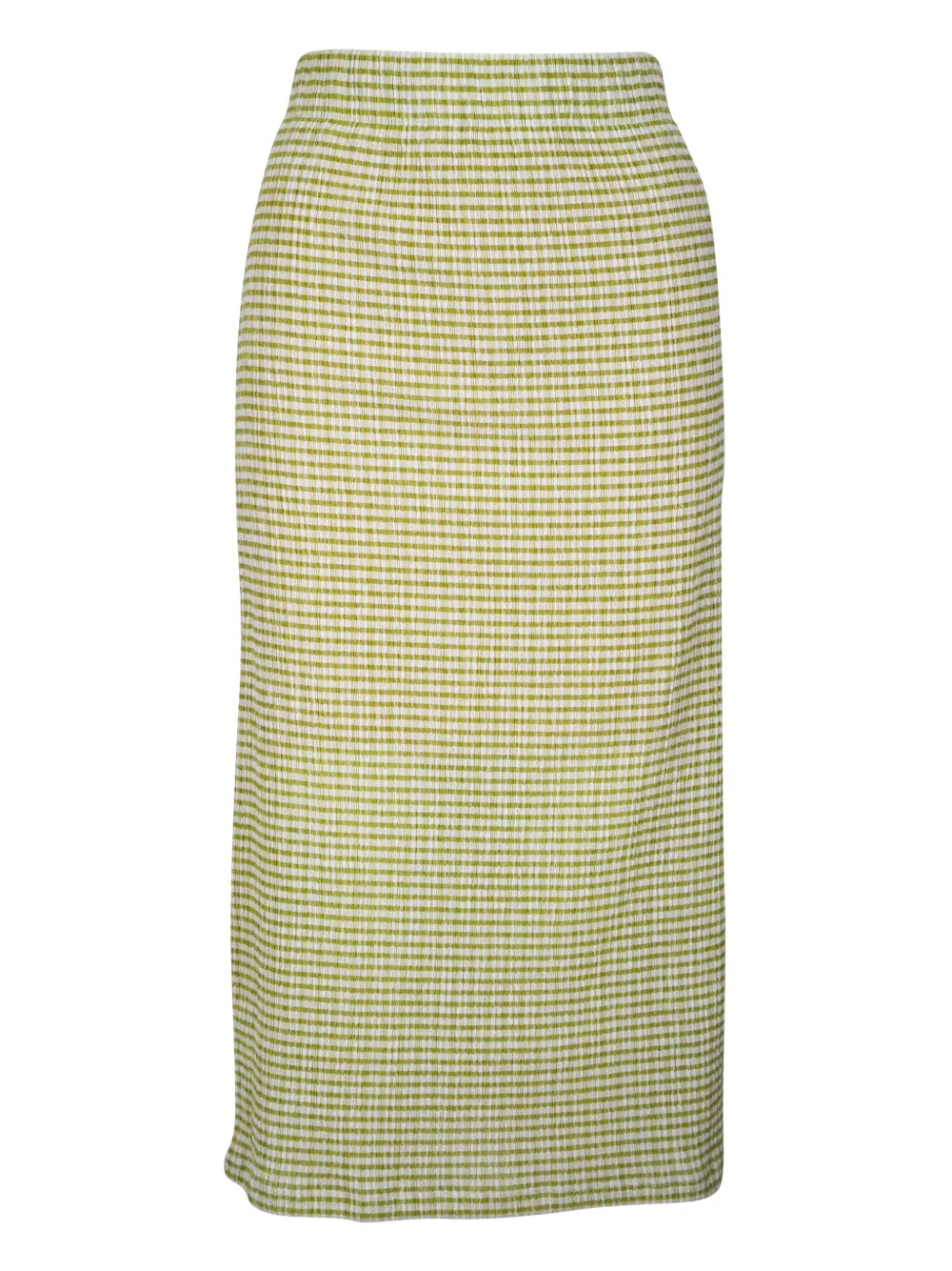 Vince - Herbaria Combo Checked Smocked Midi Skirt