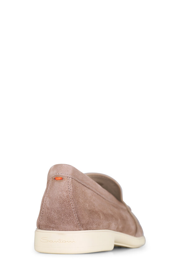 Santoni Malibu Light Tan Suede Loafer - view 4