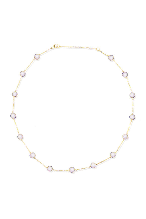 Campbell + Charlotte 14k Yellow Gold Found Cabochon Station Necklace