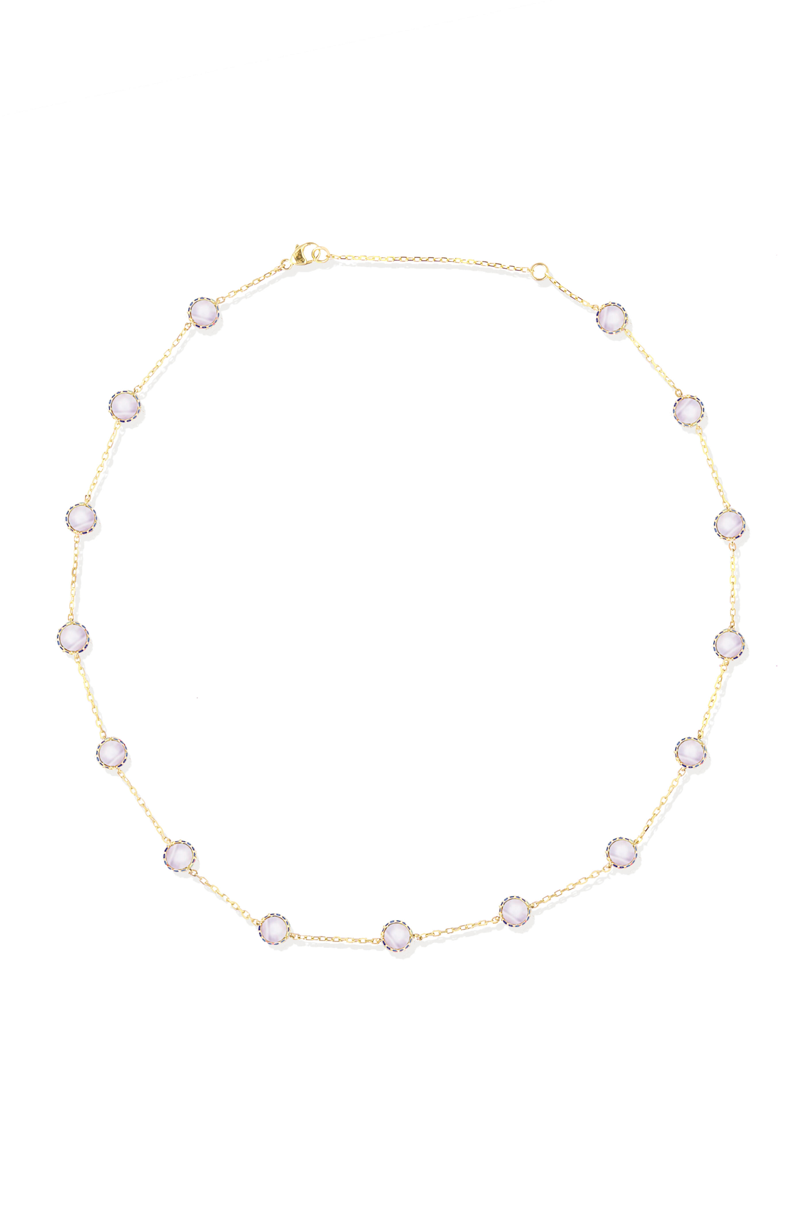 Campbell + Charlotte - 14k Yellow Gold Found Cabochon Station Necklace
