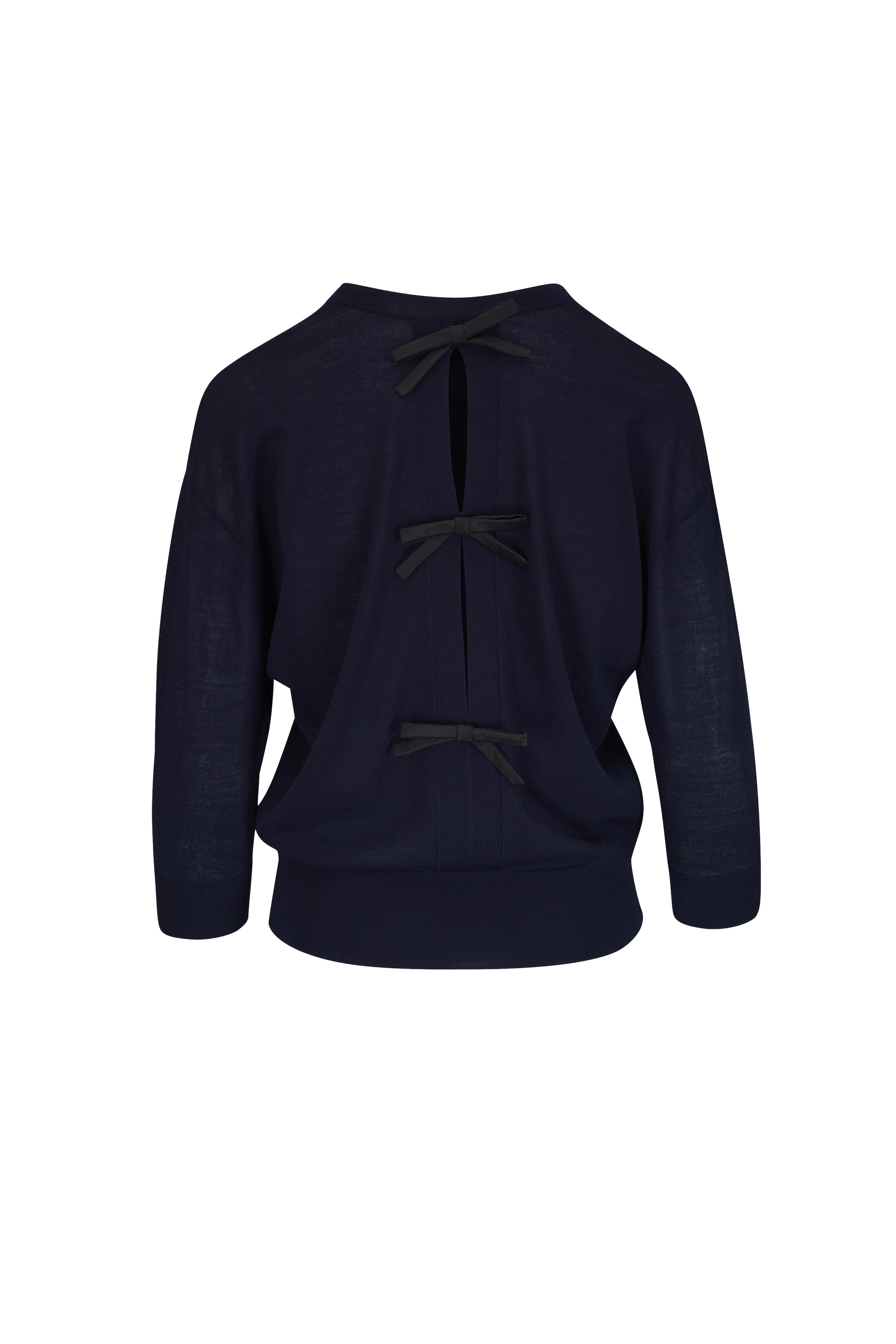 Dorothee Schumacher - Refined Essentials I Navy Bow Embellished Pullover