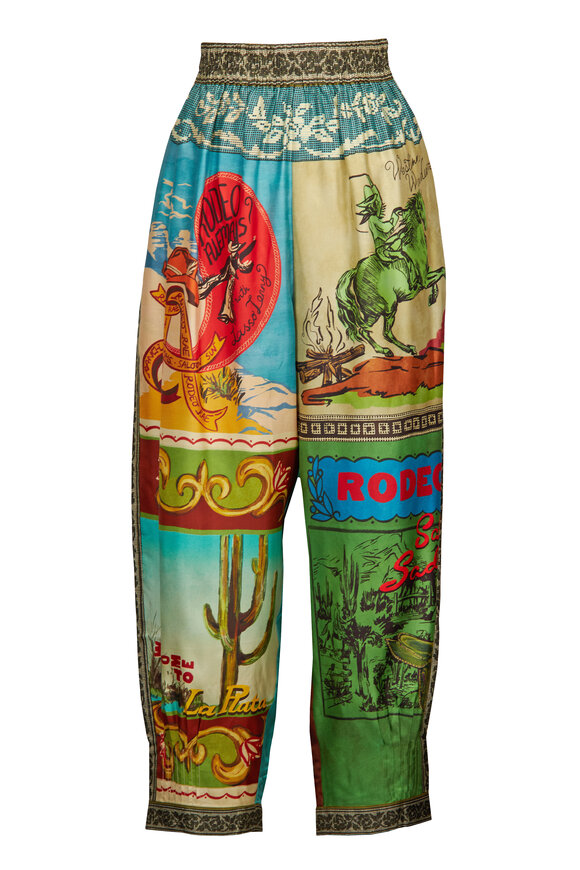 Alémais Ace Multi Western Tapered Silk Jogger Pant - view 1