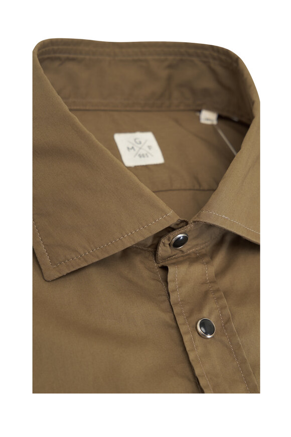 GMF - Solid Olive Cotton Sport Shirt