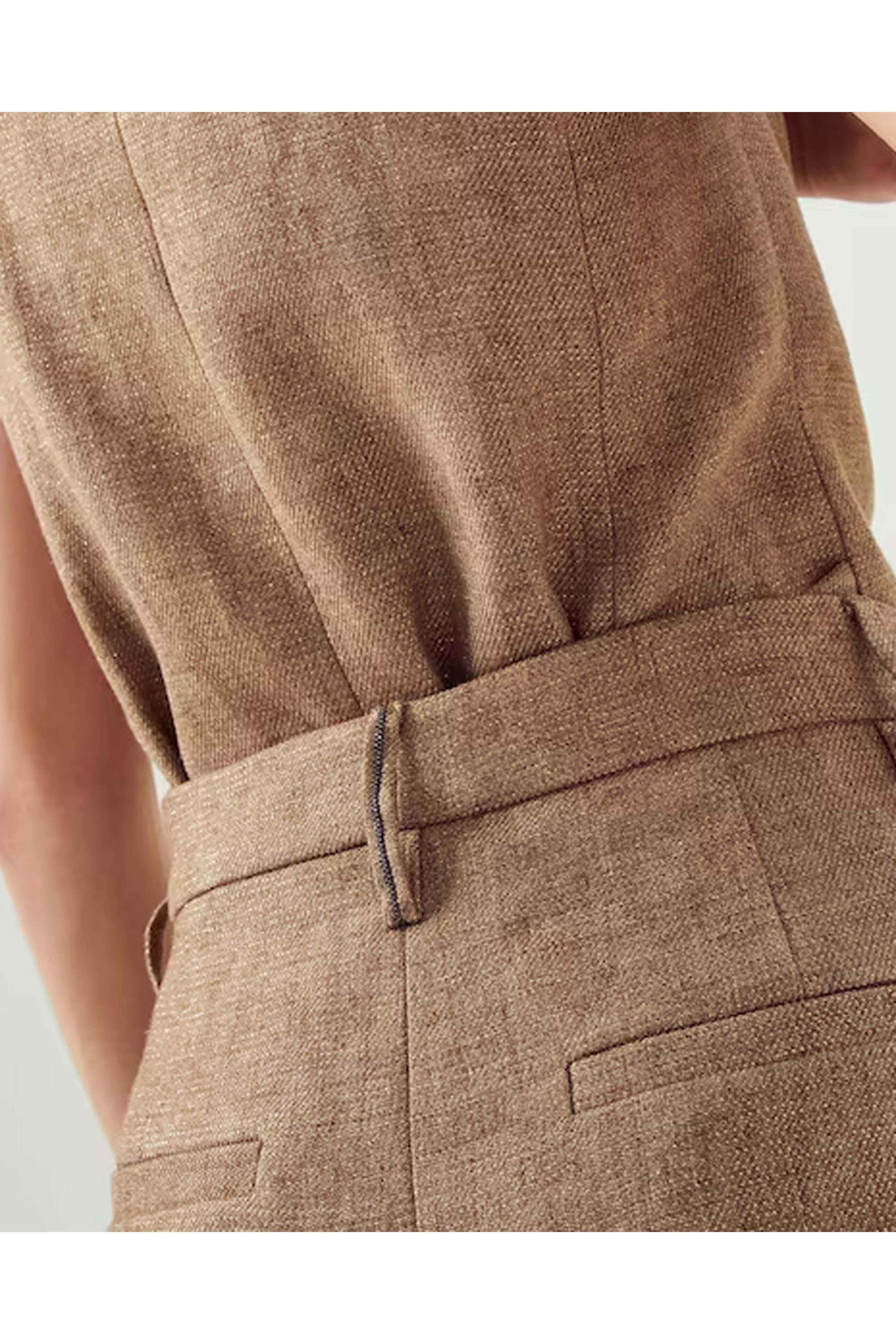 Brunello Cucinelli - Camel and Loro Double Pleated City Bermuda Short